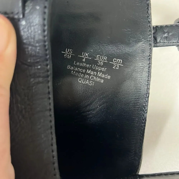 FRANCO SARTO SIZE 6 BLACK Leather Slingback Peek A Boo Toe Heeled - Picture 7 of 11